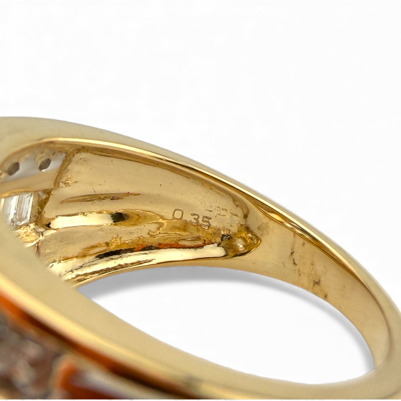 Yellow 14K Blue Topaz & .35 CTW Diamond Ring