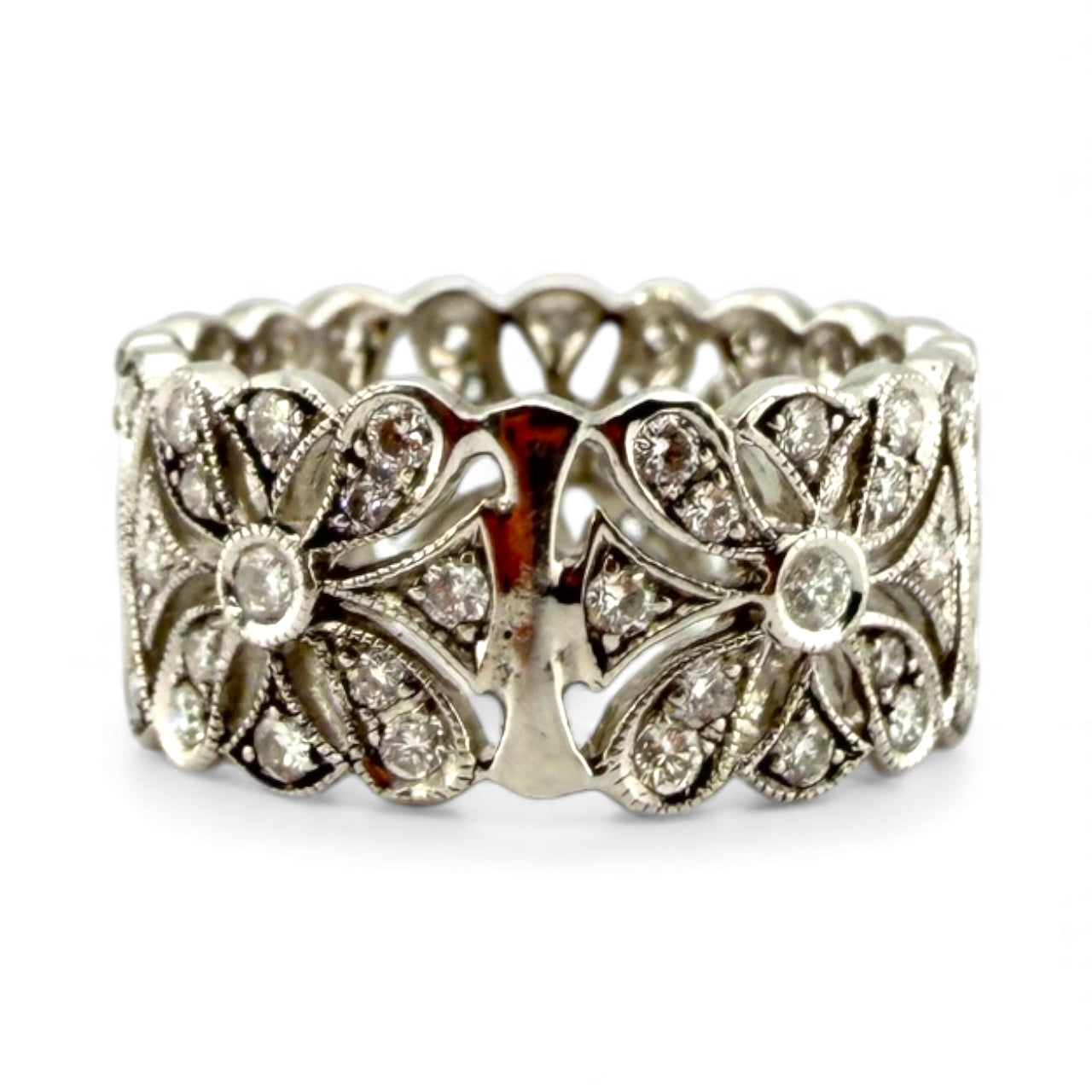 White 14K .92CTW Diamond Eternity Band