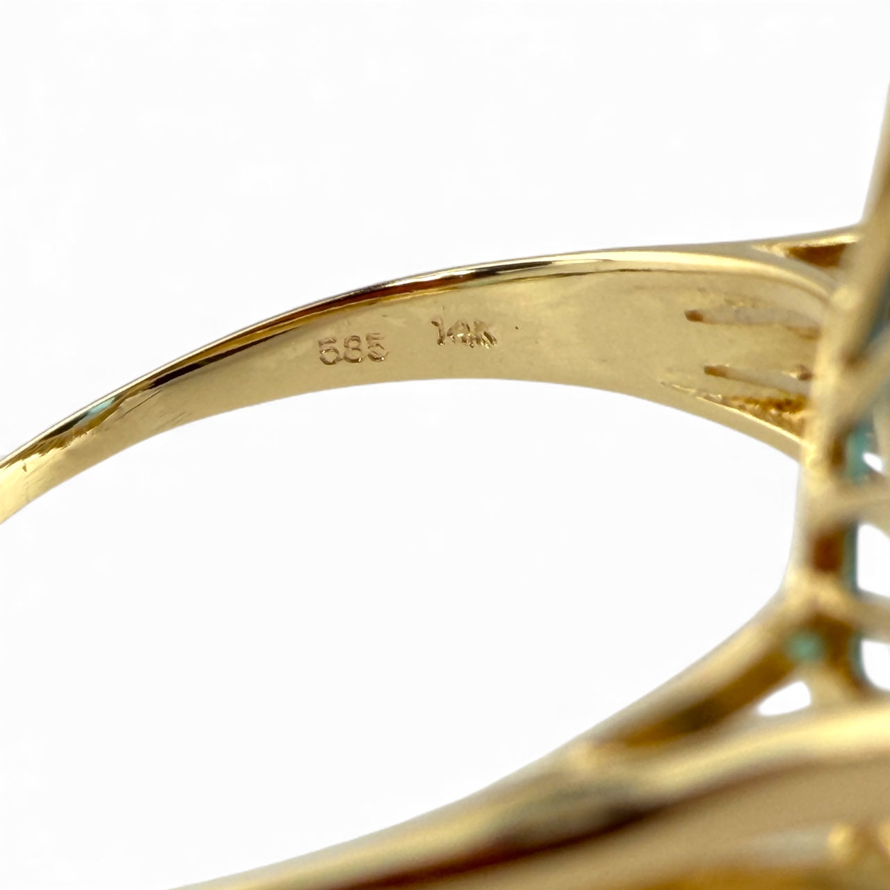 Yellow 14K Blue Topaz & .42CTW Diamond Ring