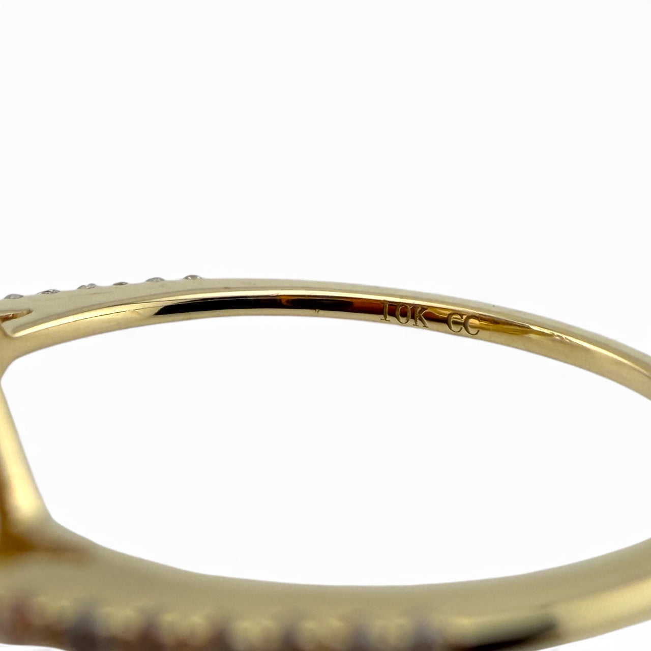 Yellow 10K Cushion Cut Citrine & .15CTW Diamond Ring