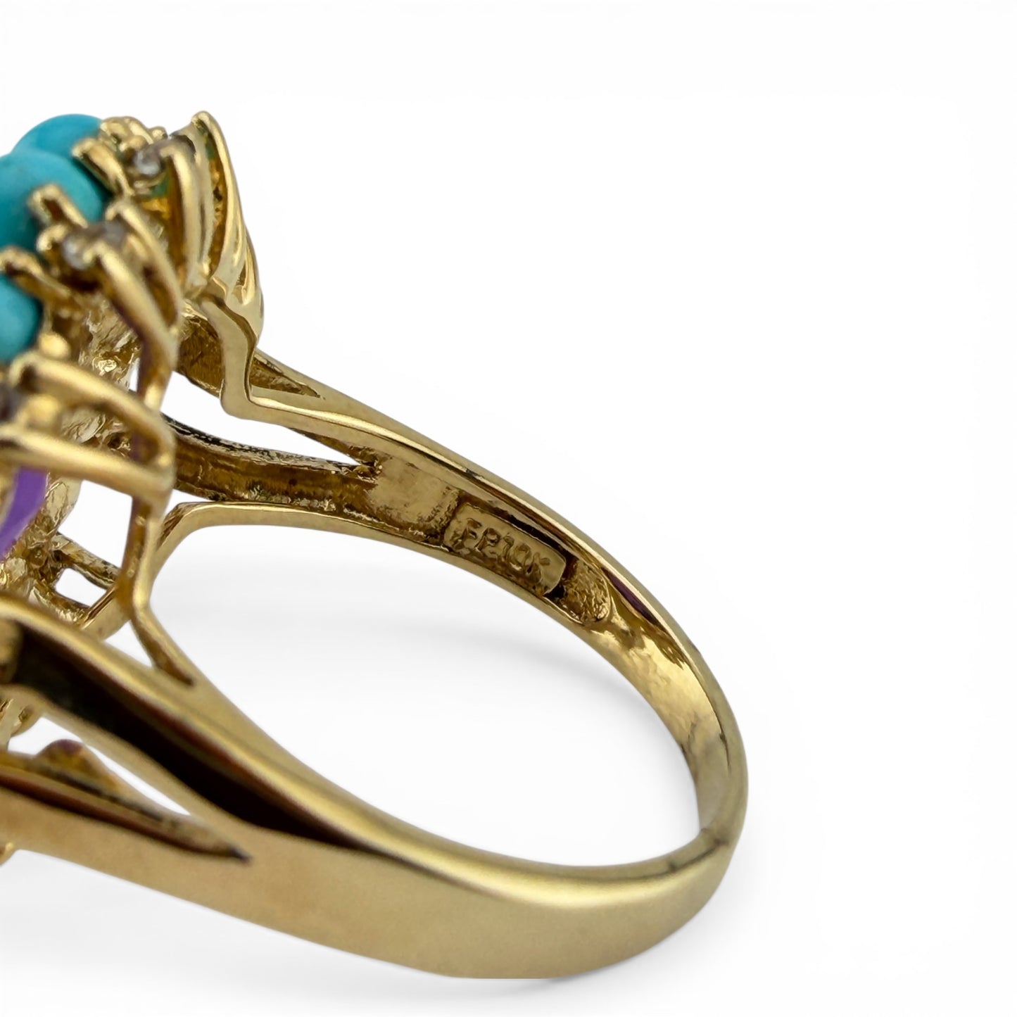 10K Turquoise & Amethyst Ring