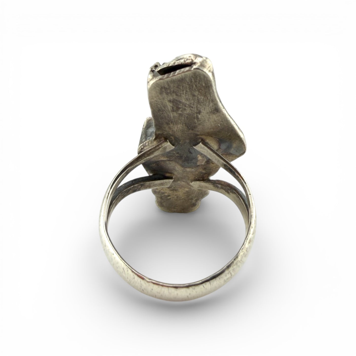 Old Pawn Silver Turquoise & Coral Ring