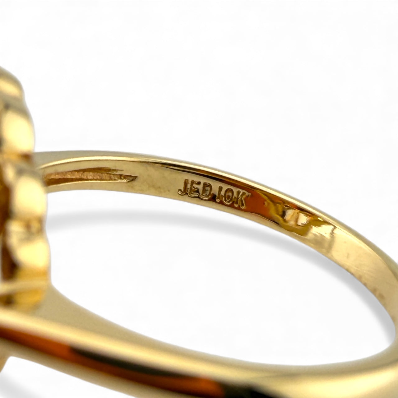 Yellow 10K Garnet Ring