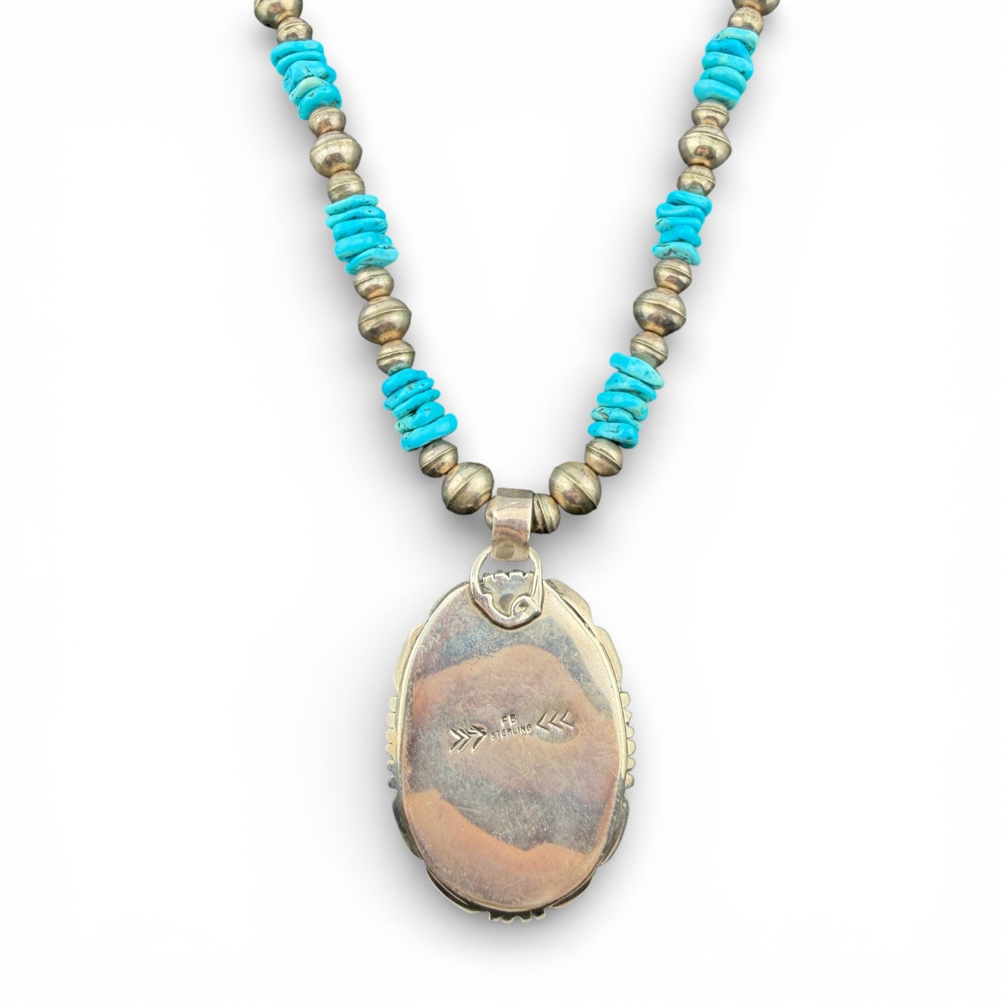 Sterling Silver 29.5” Turquoise Beaded Necklace