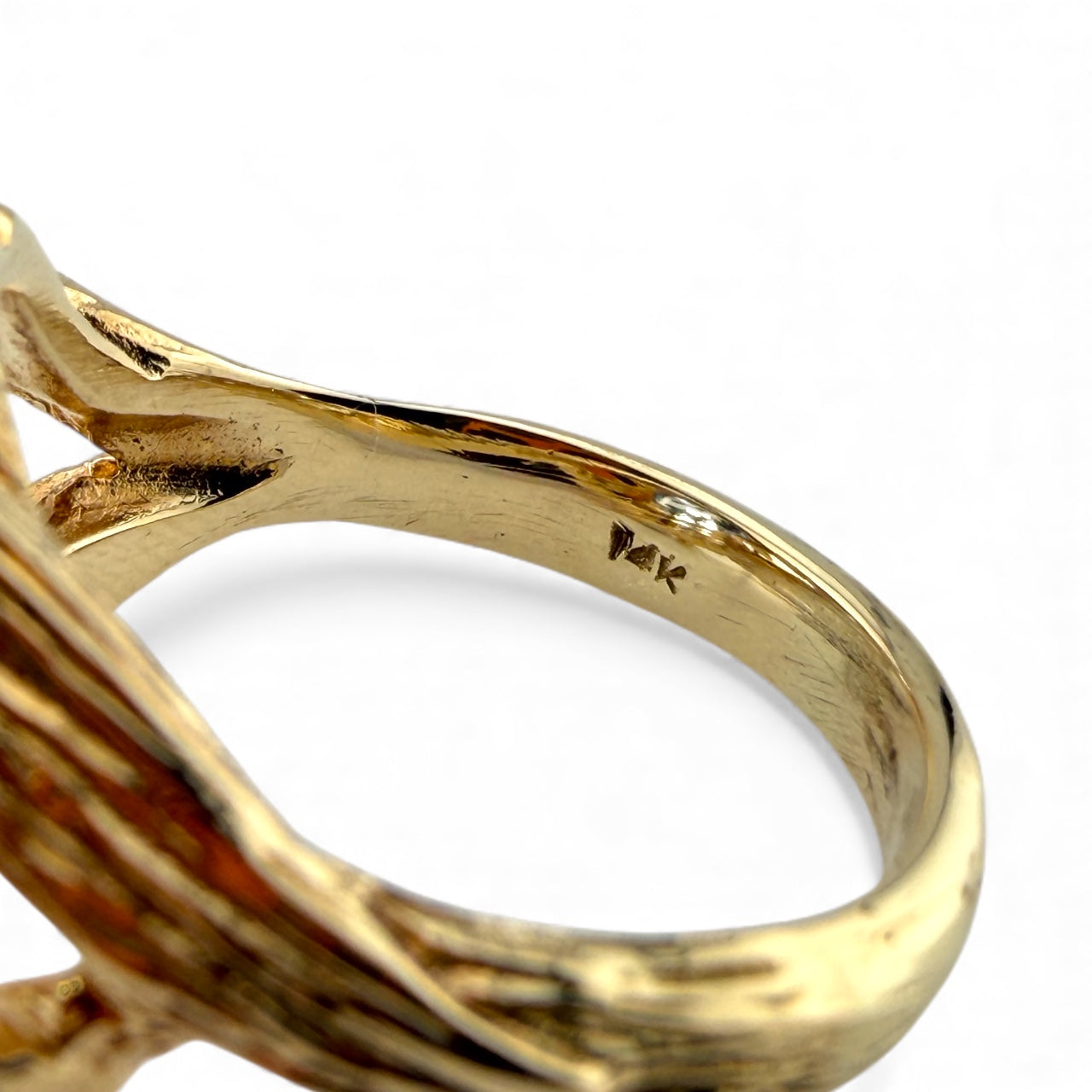 Yellow 14K London Blue Topaz Ring w/Twisted Branch Design