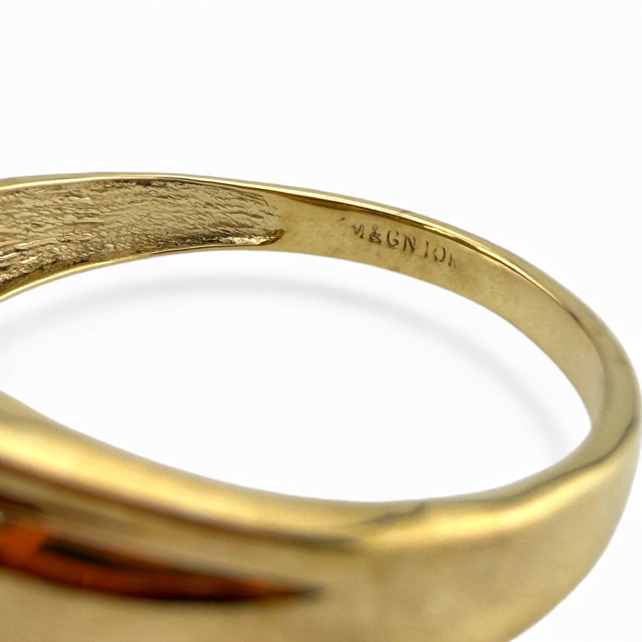 Yellow 10K Aquamarine & Diamond Ring