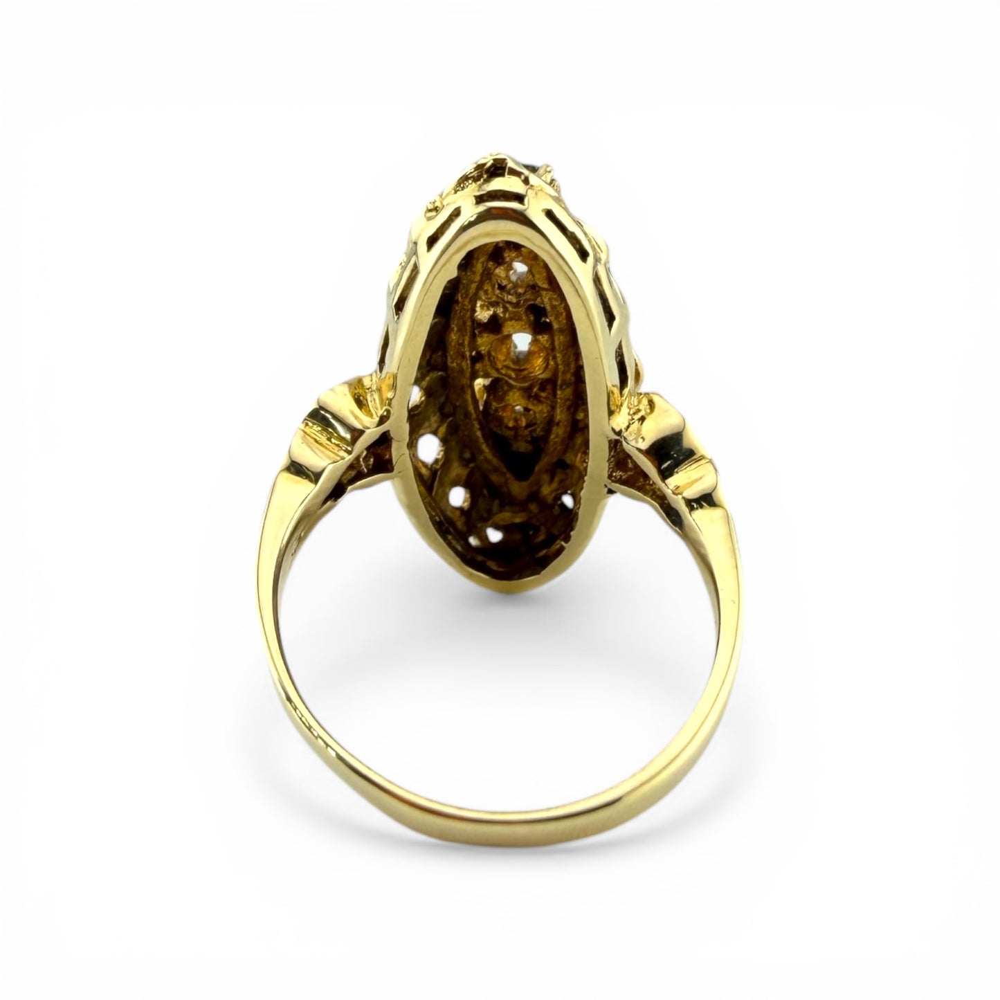 14K .25CTW Diamond Blue Enameld Ring