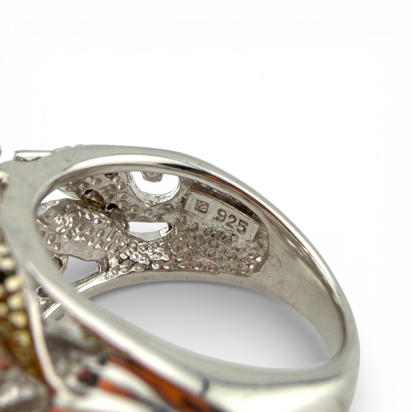 Sterling Silver & .25CTW Diamond Ring