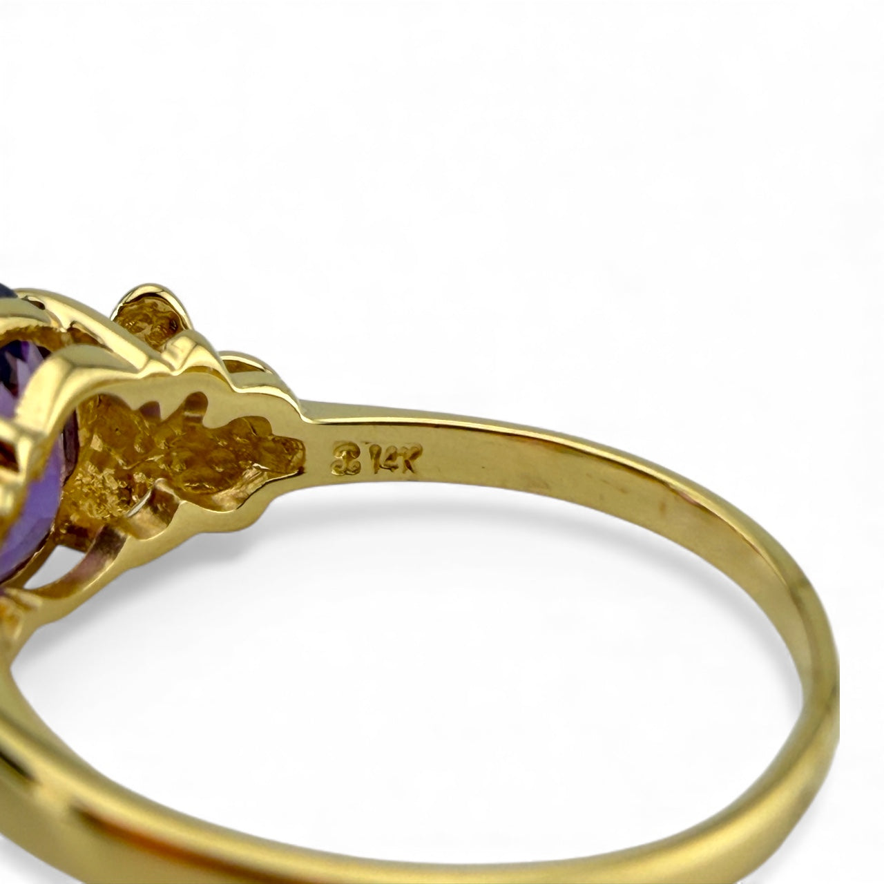 Yellow 14K Amethyst Floral Ring