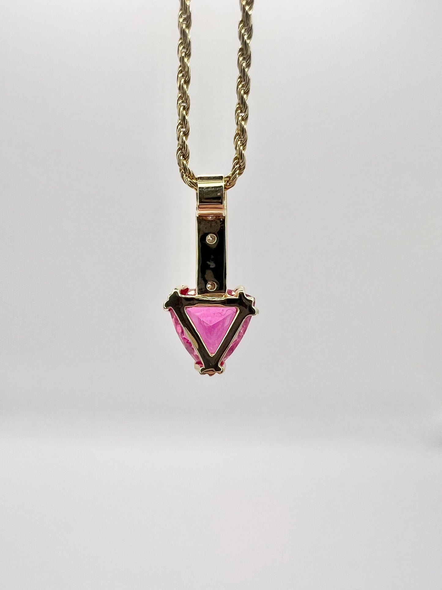 Y14K 18" Chain w/Y14K .25CTW Diamond & Tourmaline Pendant