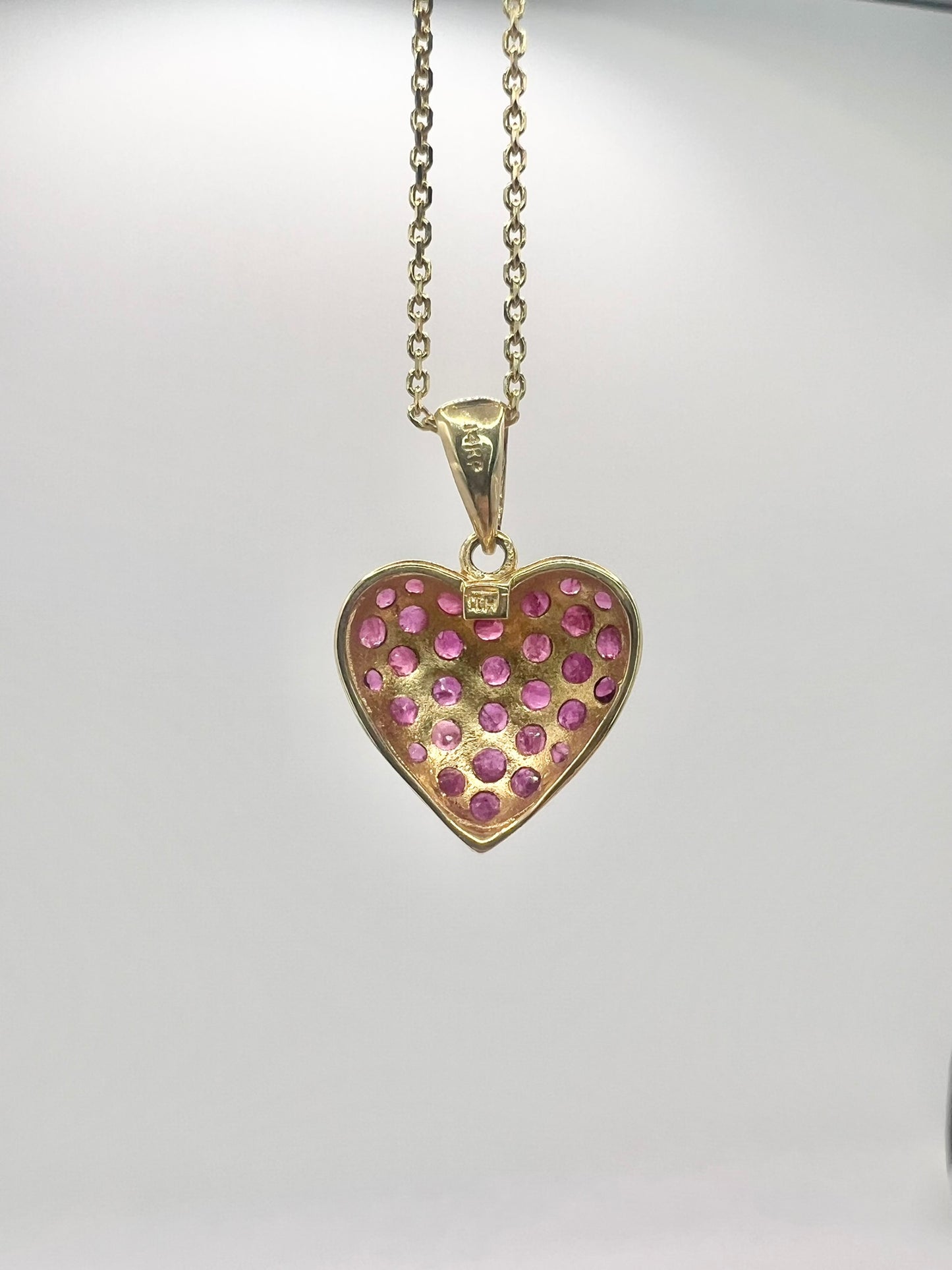 Y14K 18" Chain w/Y14K Ruby Heart Pendant