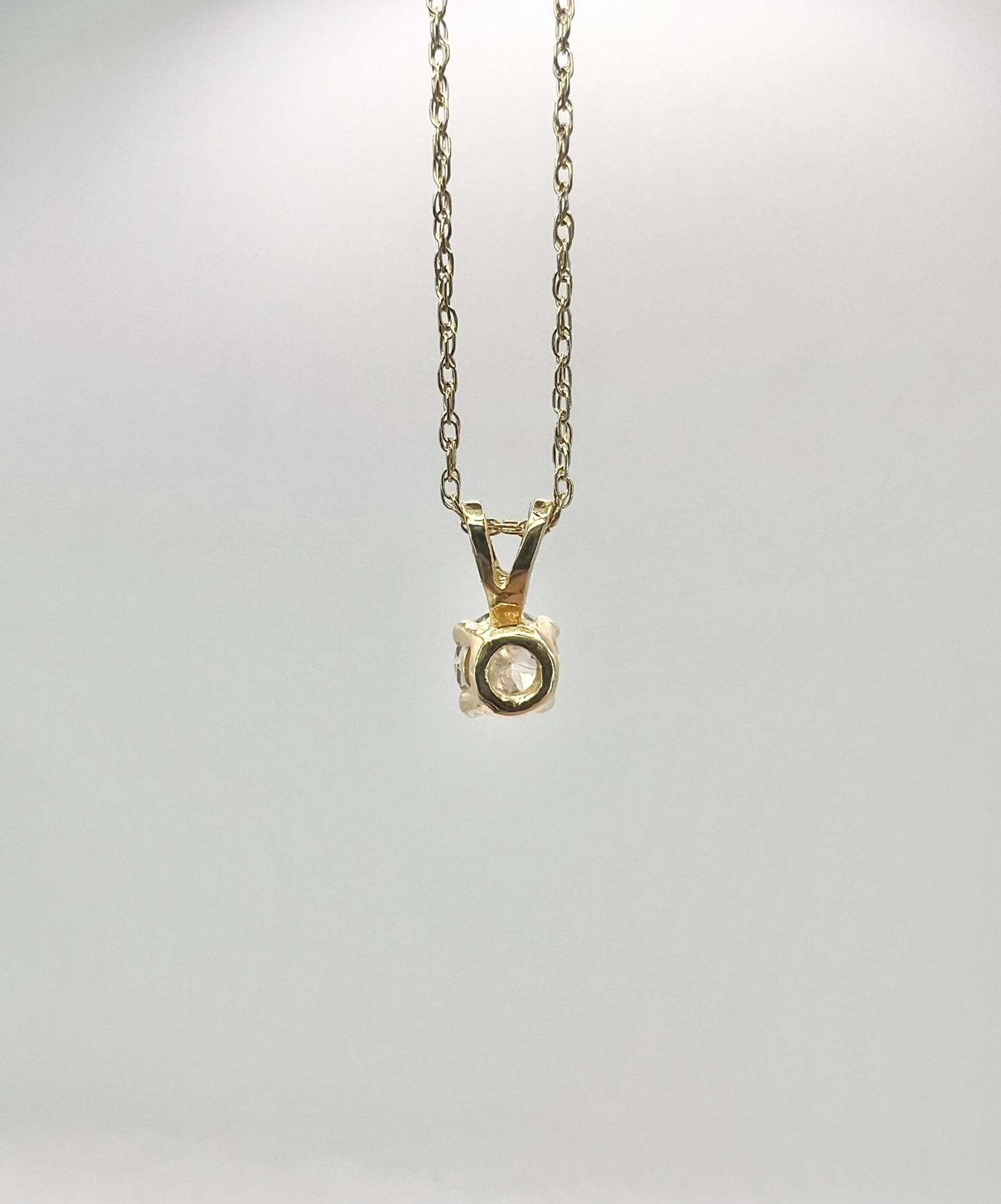 Y14K 18 3/4" Chain w/Y14K .25CT VS F Diamond Pendant