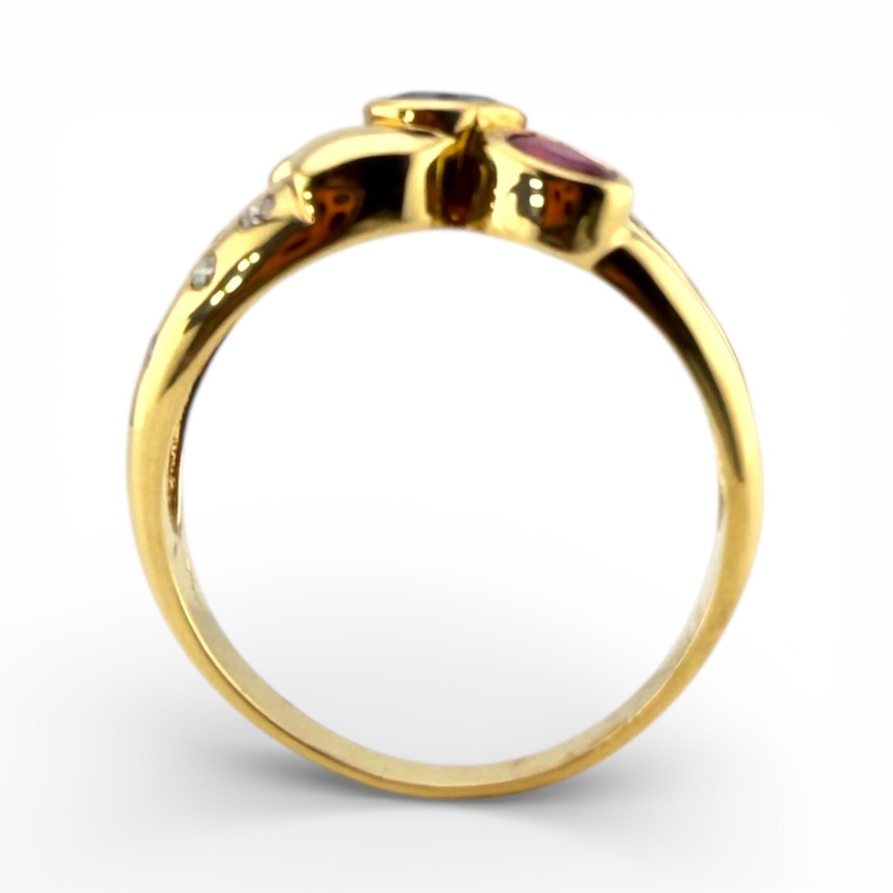 Yellow 18K .25CTW Diamond, Emerald, Ruby, & Sapphire Ring