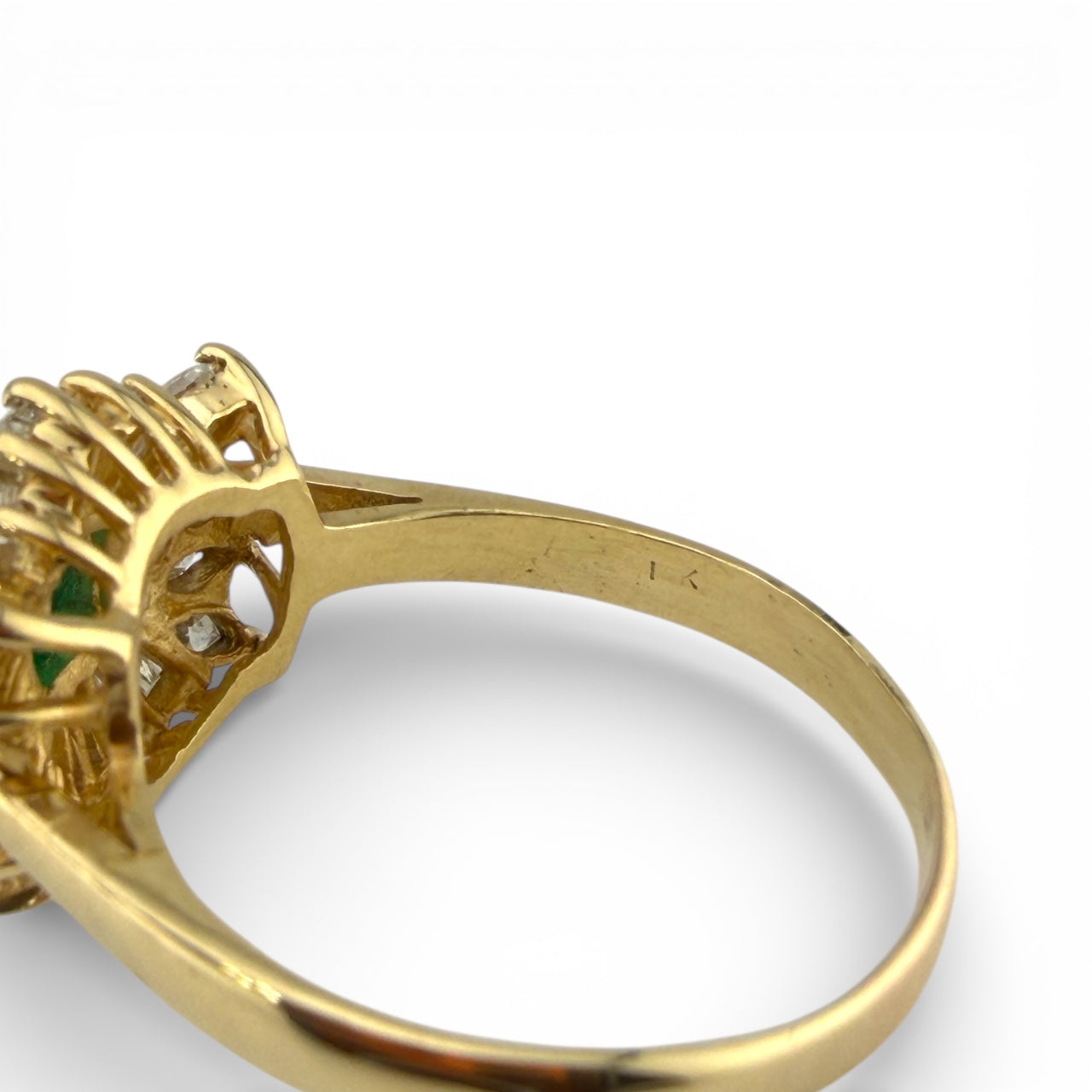 Yellow 14K 1CT Emerald & 1CTW Diamond Ring