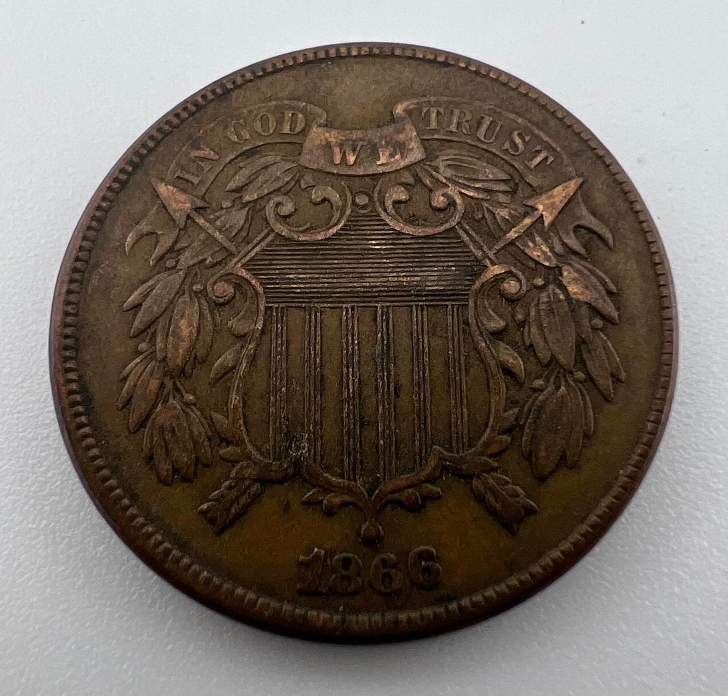 1866 2 Cents VF-30