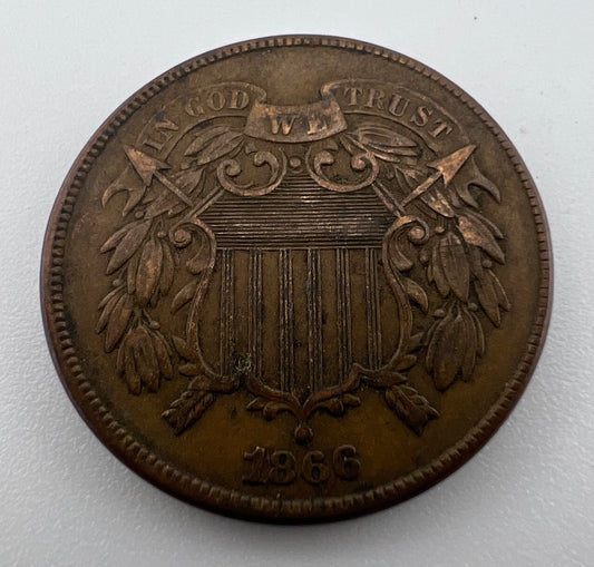 1866 2 Cents VF-30