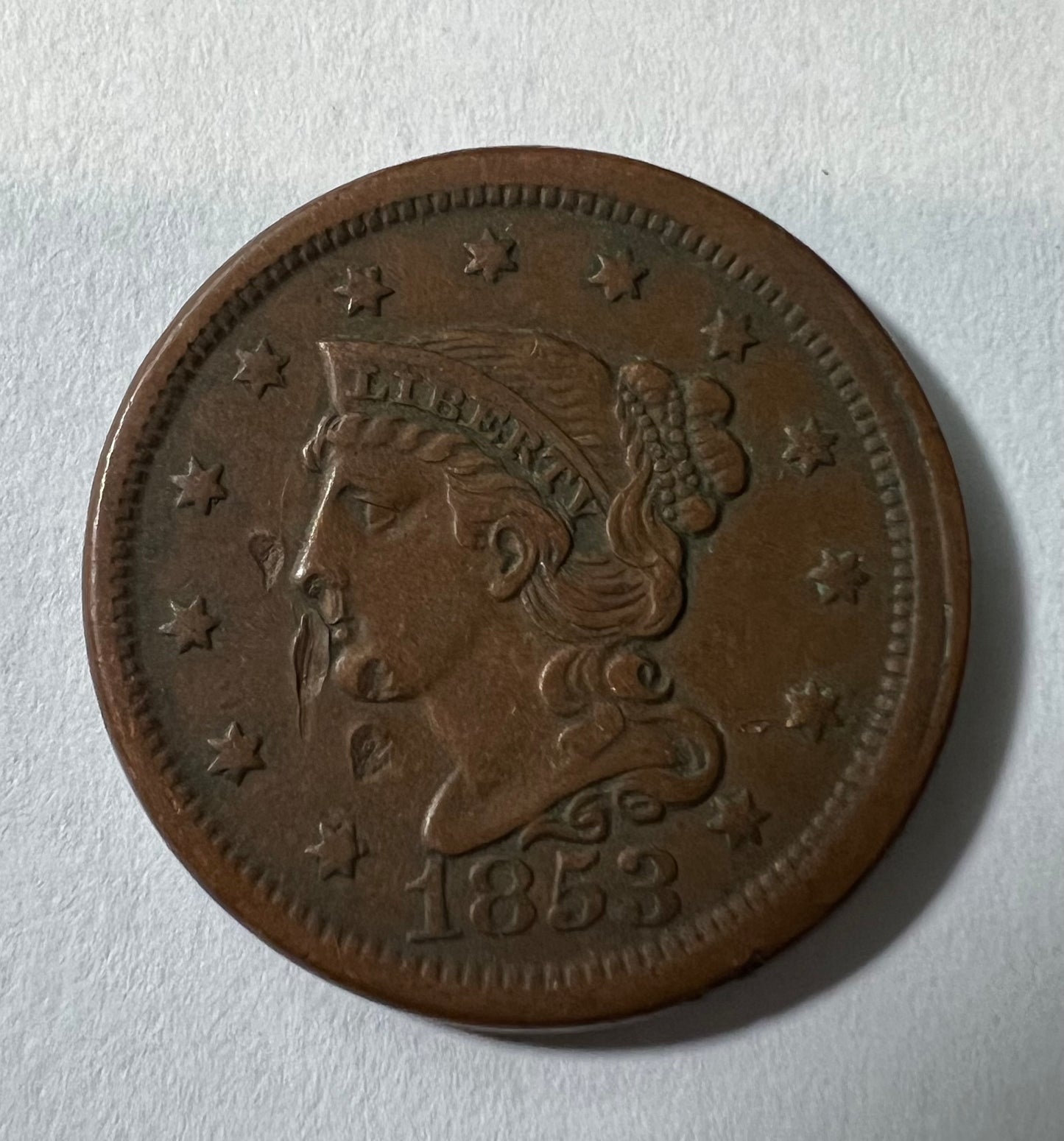 1853 Large Cent VF-35