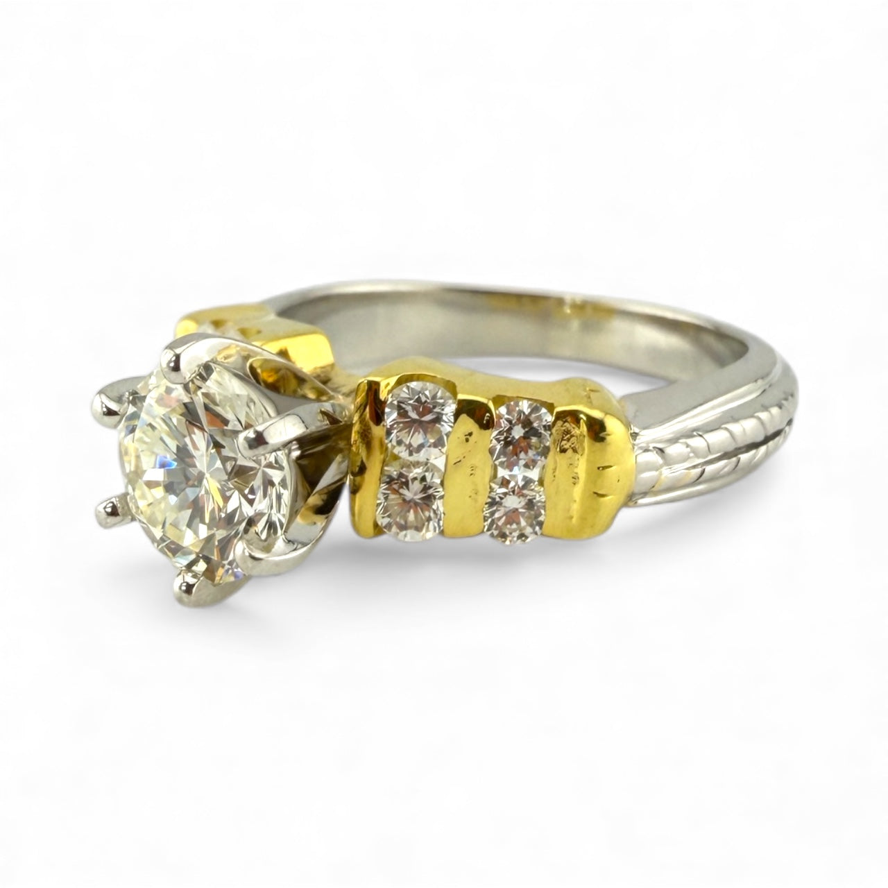 Platinum & 18K Yellow Gold VS1 K 1.08CT/.40CTW Diamond Engagement Ring