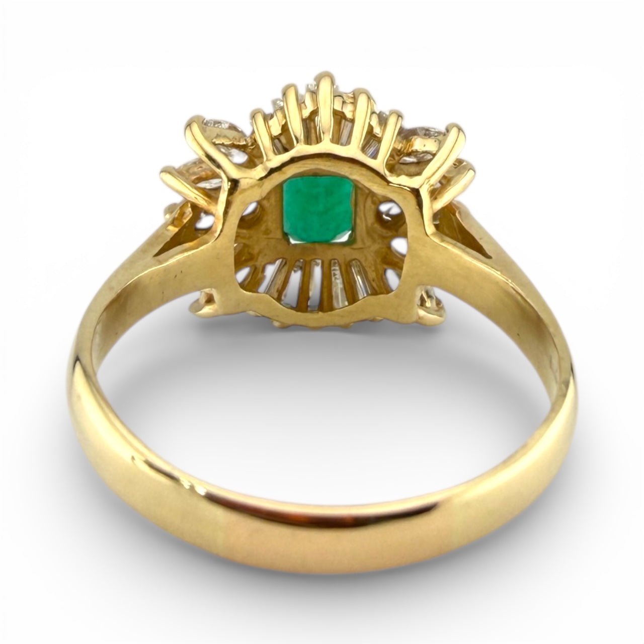 Yellow 14K 1CT Emerald & 1CTW Diamond Ring