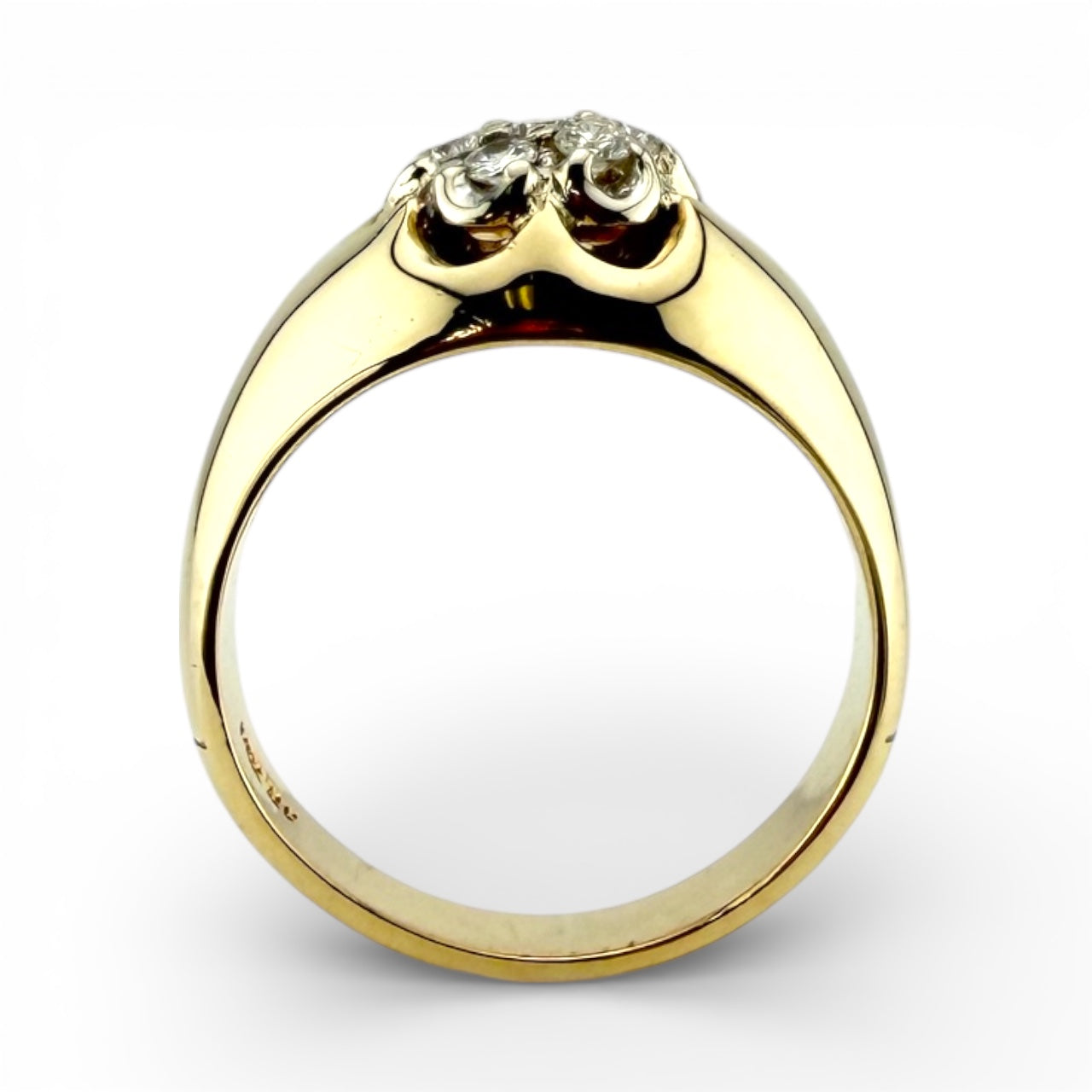 Yellow 14K .36CTW Diamond Cluster Ring