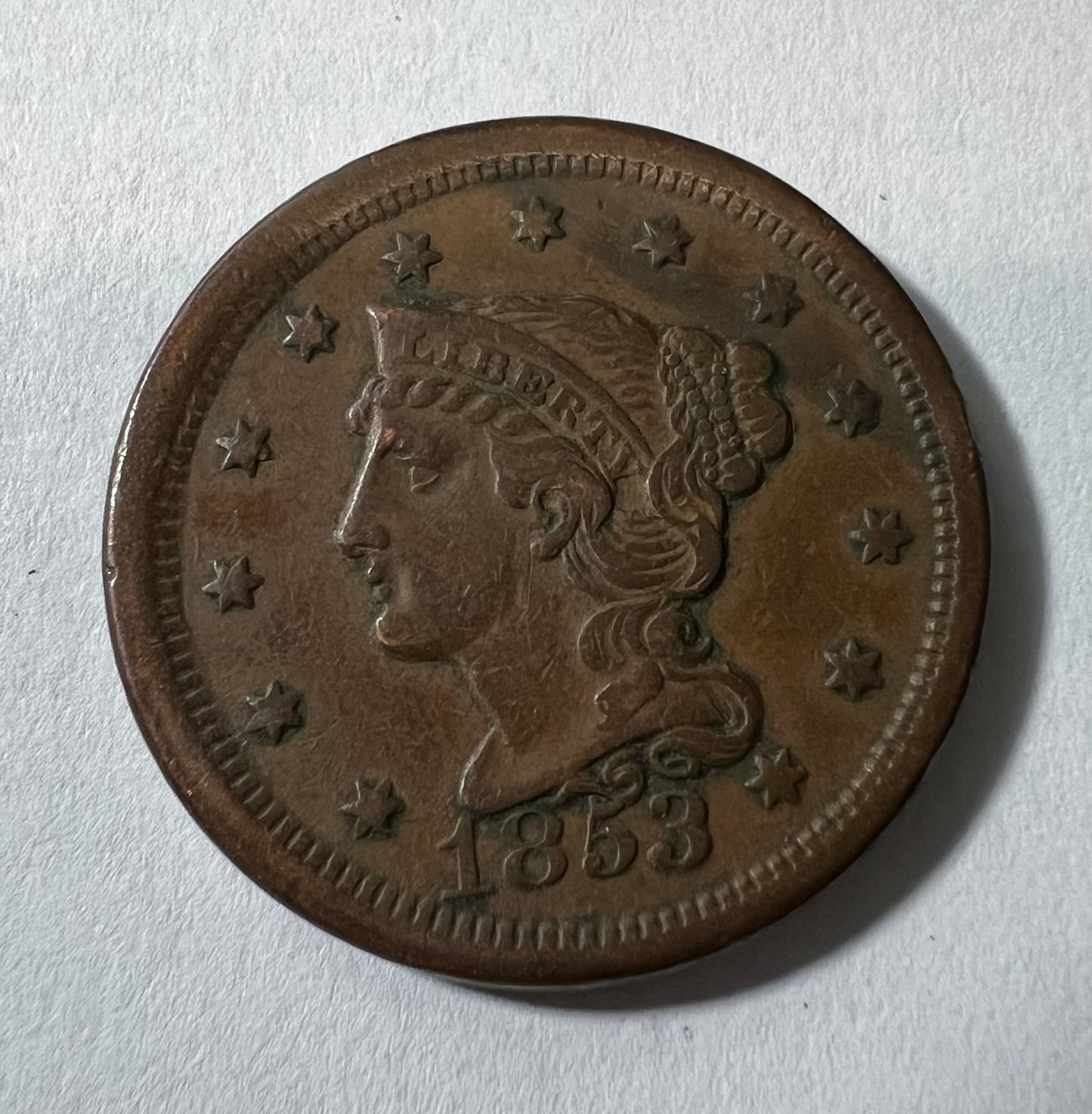 1853 Large Cent VF-30
