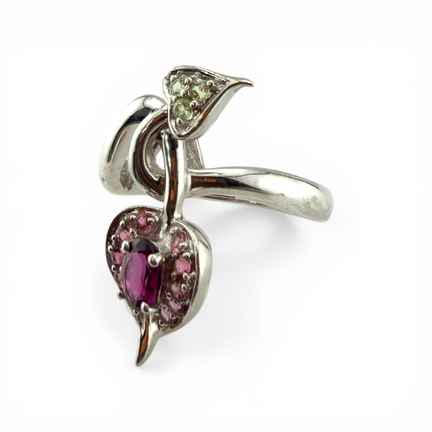 Sterling Silver Double Heart "Flower" Ring