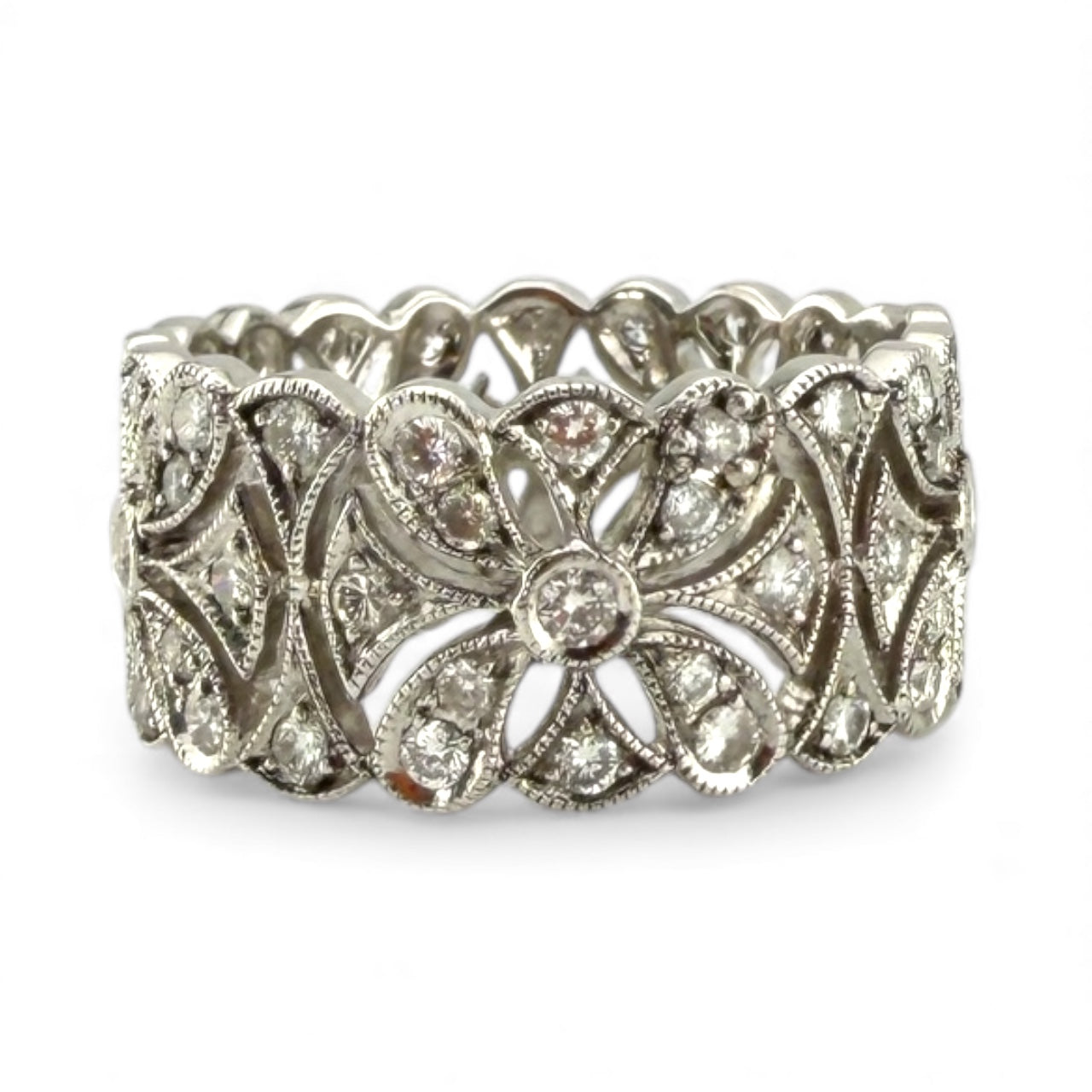 White 14K .92CTW Diamond Eternity Band