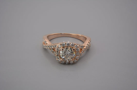 14K Rose Gold .70CT Diamond Engagement Ring