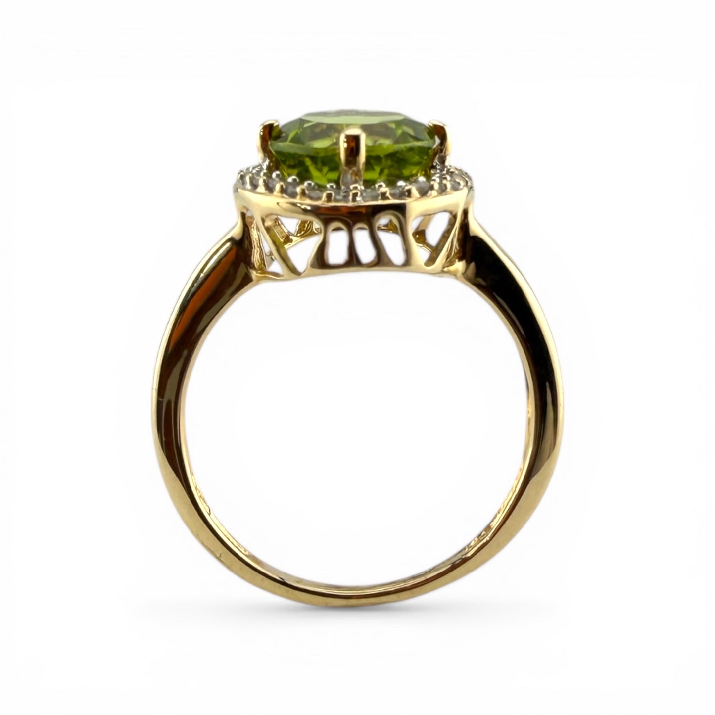 Yellow 10K .14CTW Diamond & Peridot Ring