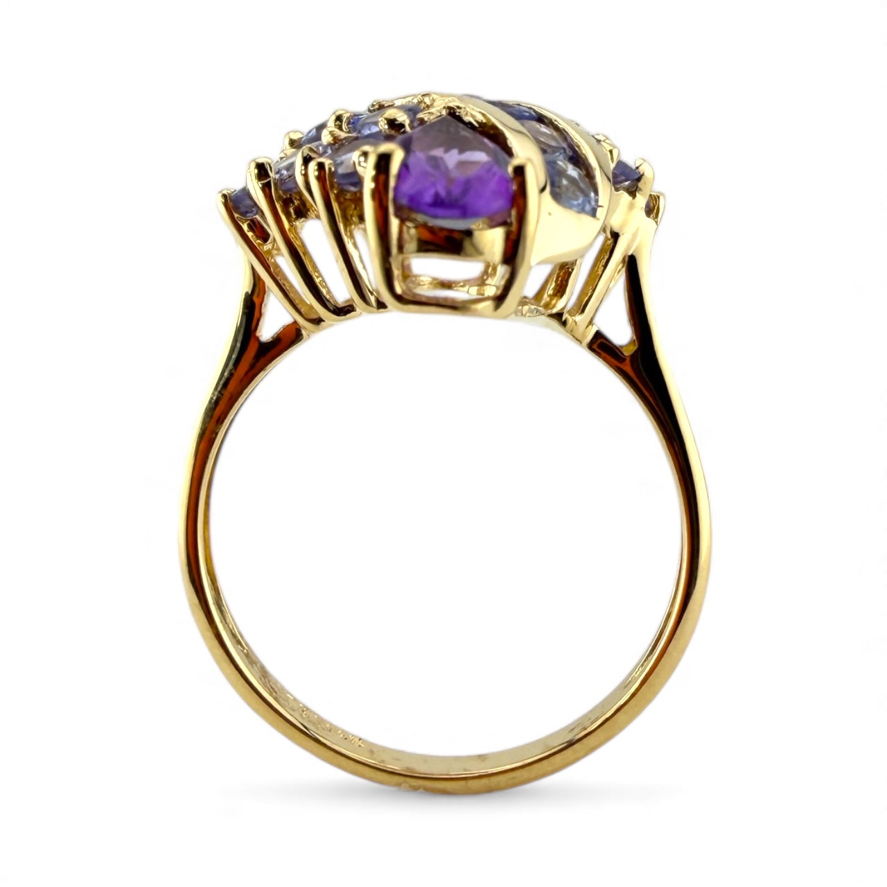 Yellow 14K Amethyst & Tanzanite Ring
