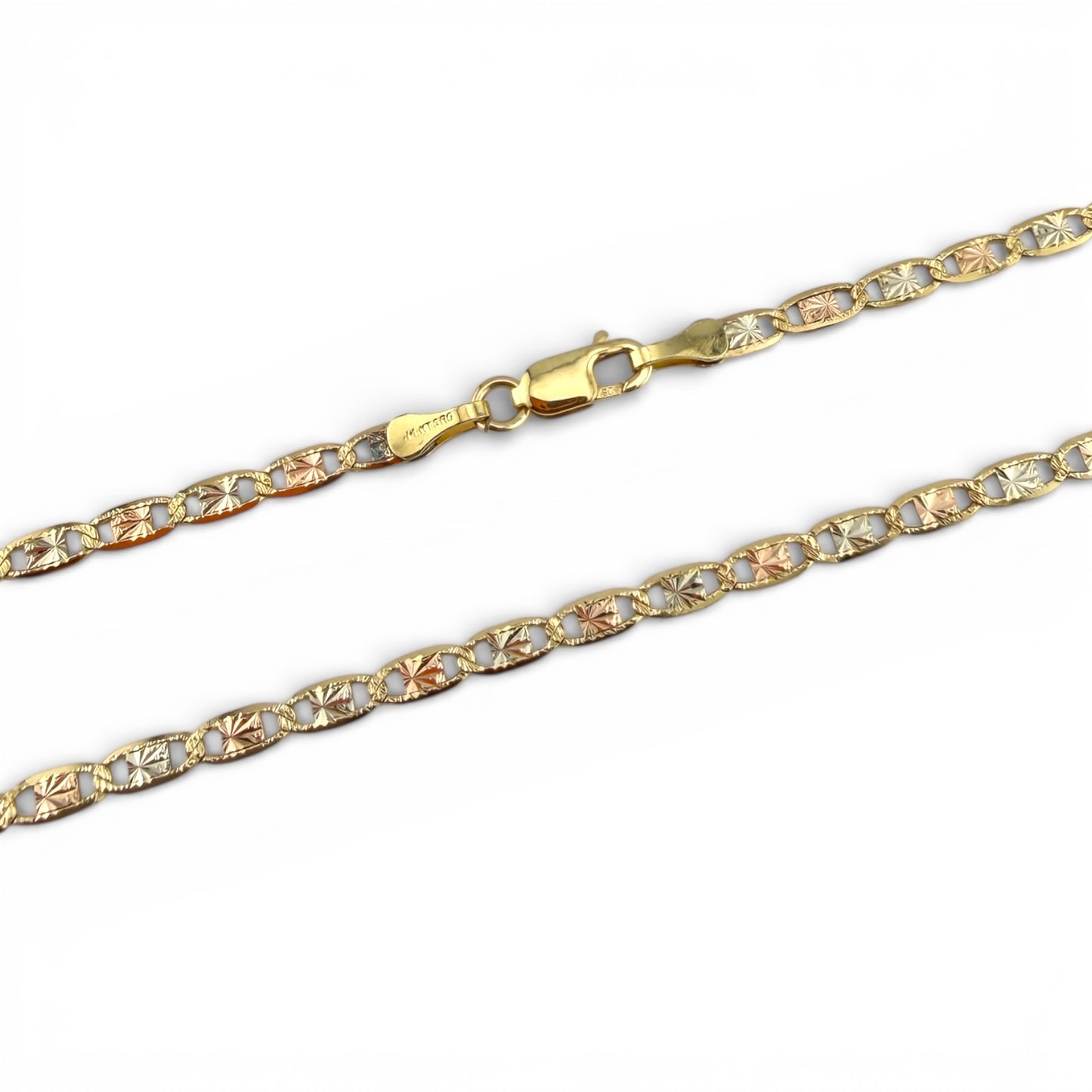 3-Tone 14K 18” Valentino Chain
