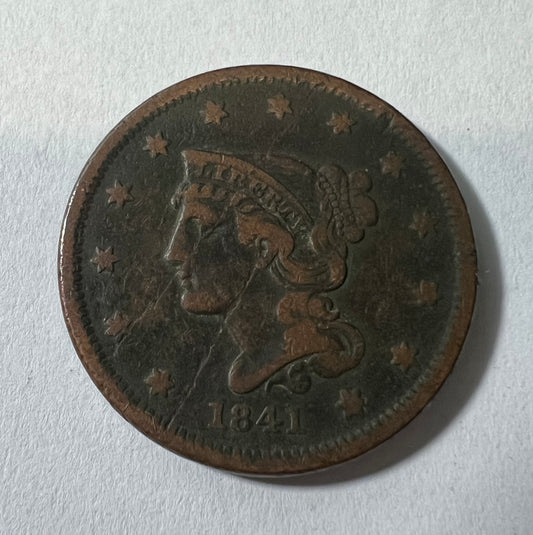 1841 Large Cent VF-20
