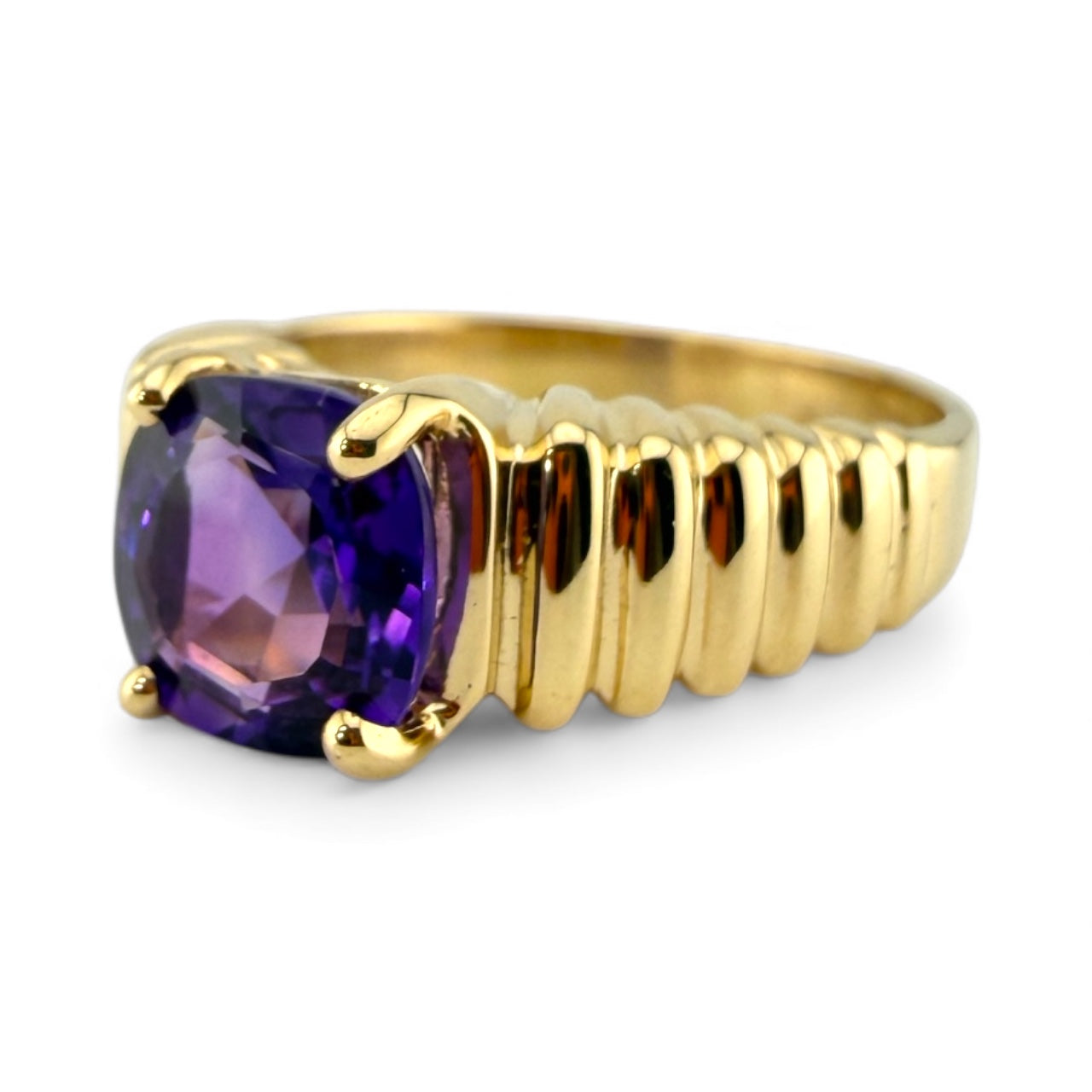 Yellow 14K Amethyst Ring