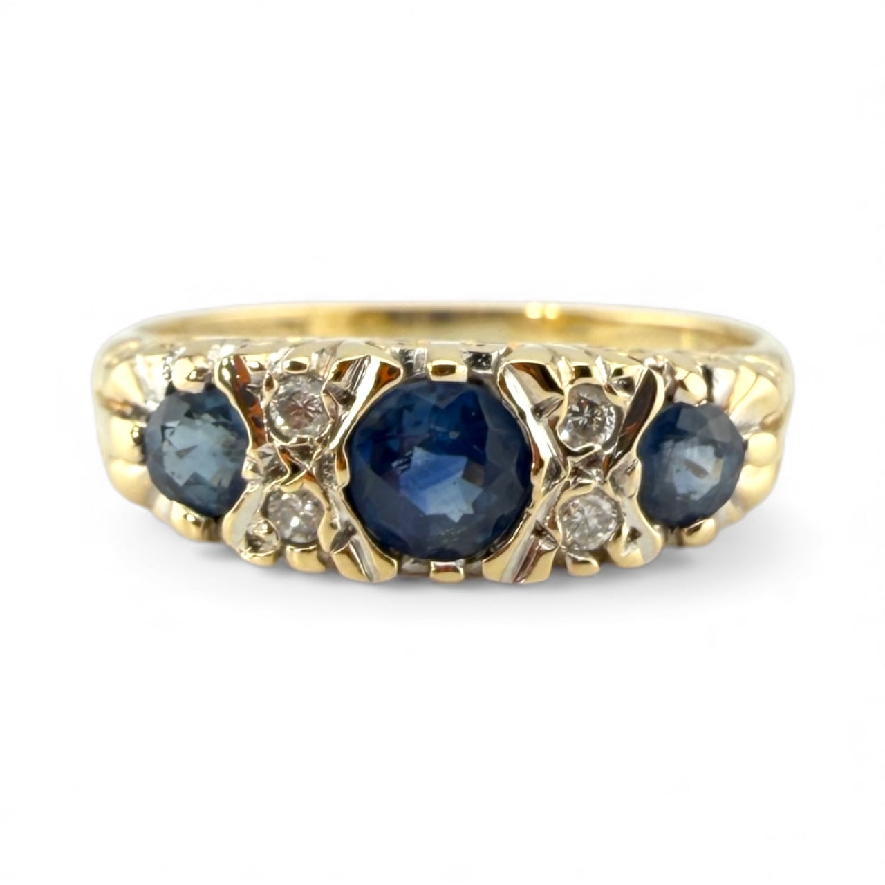 Yellow 9K Tanzanite & Diamond Ring