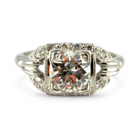 Platinum .95CT w/.12CTW Diamond Ring