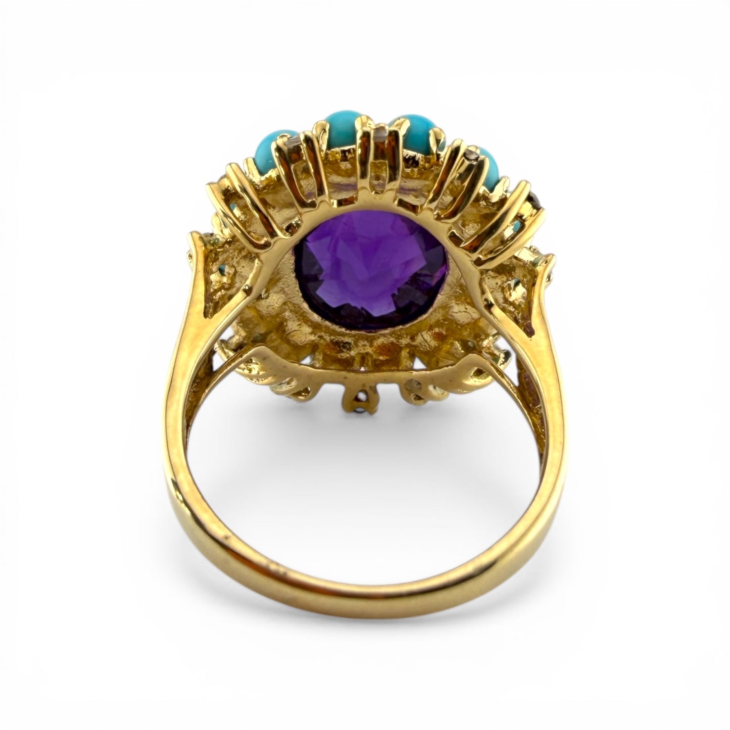 10K Turquoise & Amethyst Ring