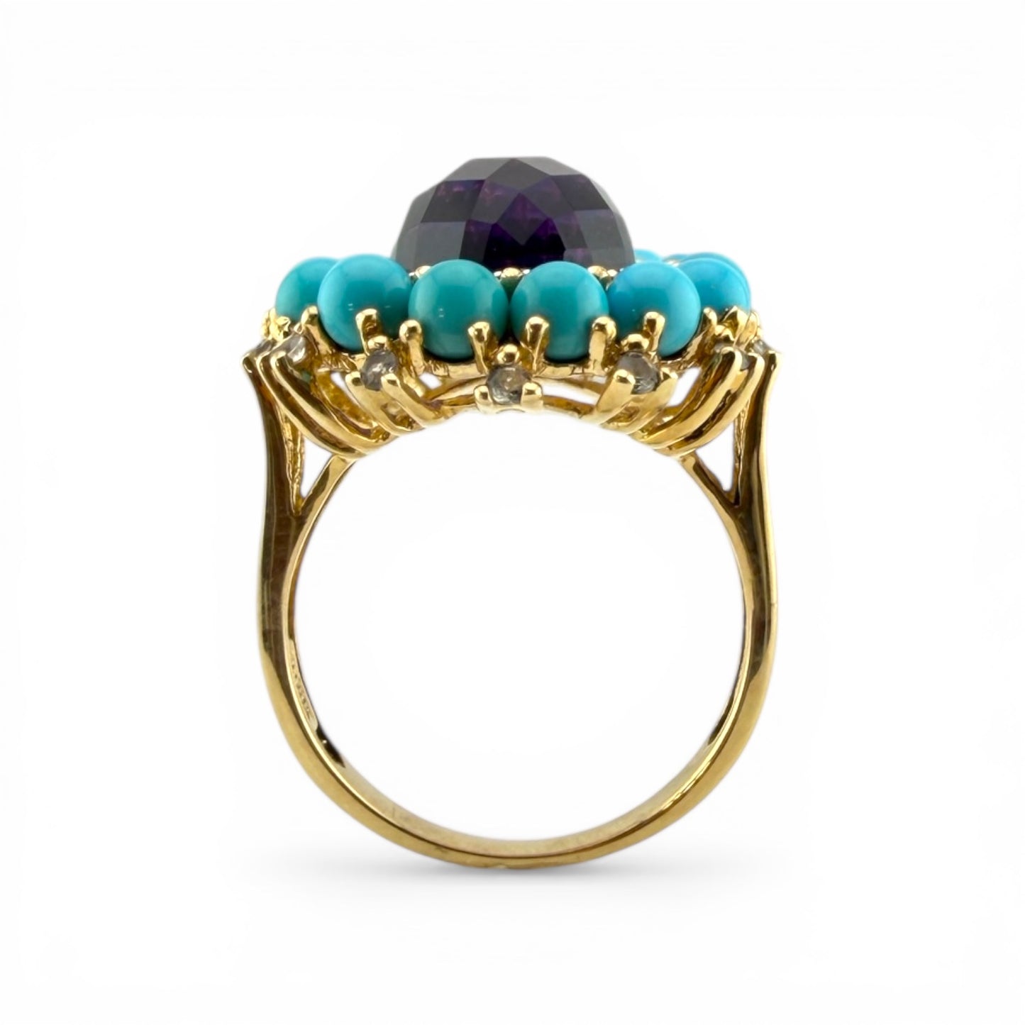 10K Turquoise & Amethyst Ring