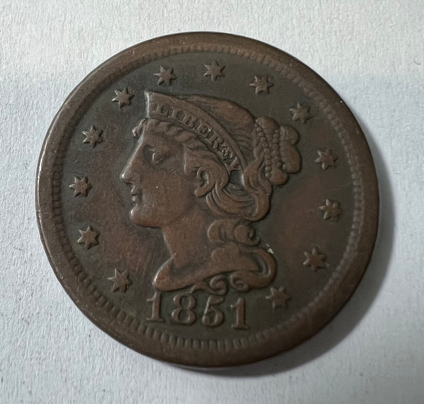 1851 Large Cent VF-35
