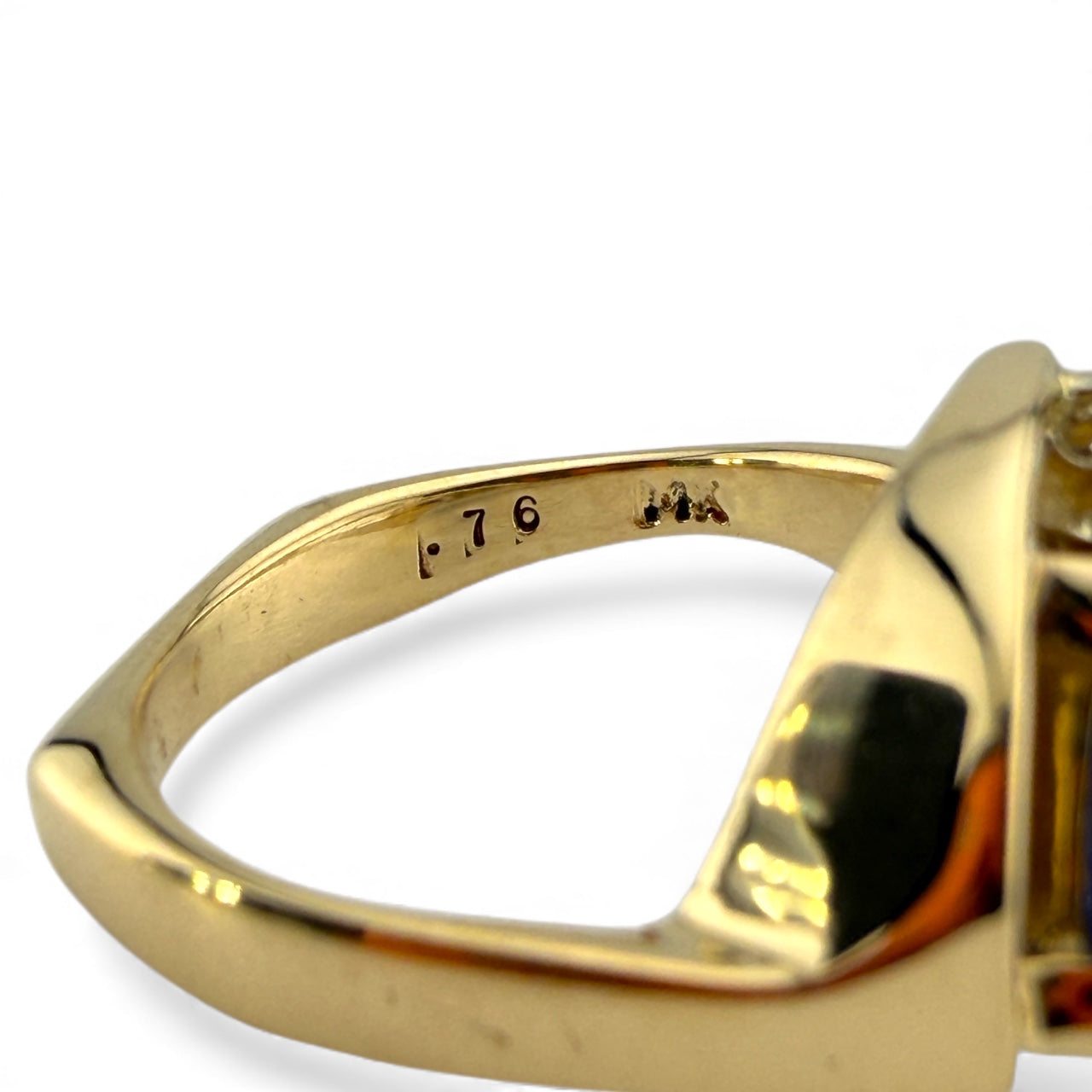 Yellow 14K .76CT Tanzanite & .06CT Diamond Ring