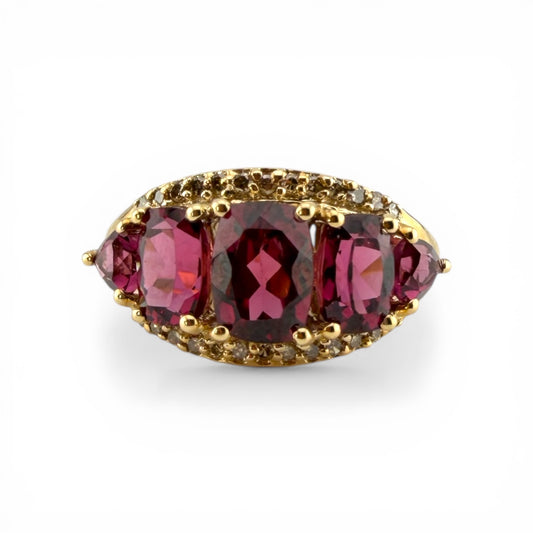 Yellow 10K Tourmaline & .13CTW Diamond Ring