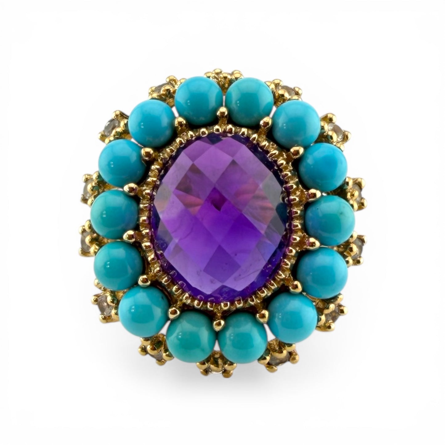 10K Turquoise & Amethyst Ring
