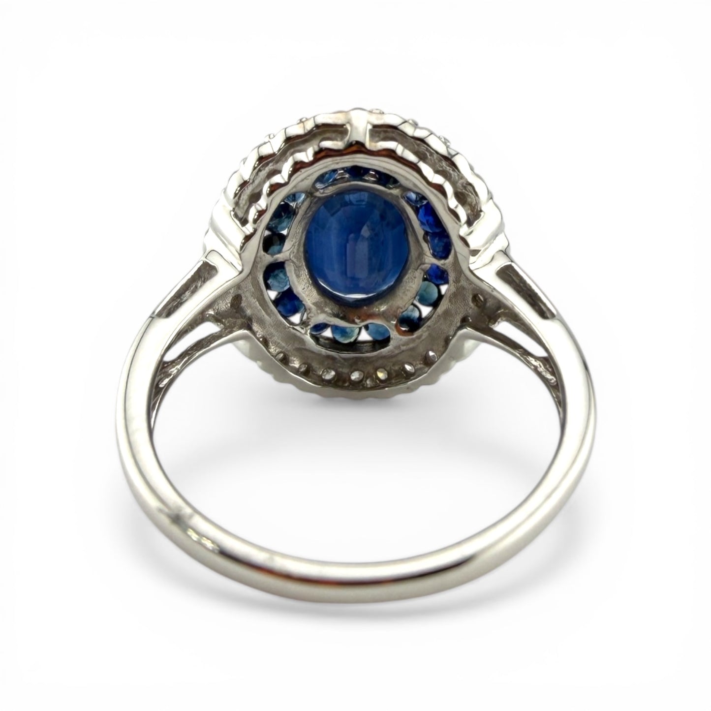 White 10K Sapphire & .56CTW Diamond Ring