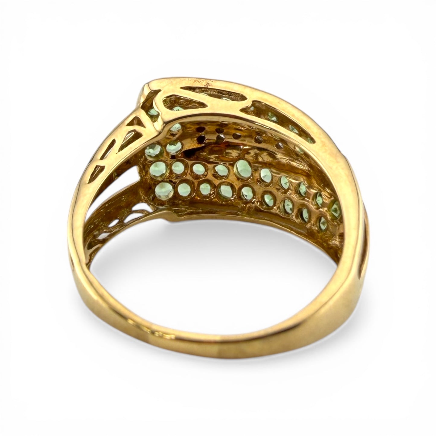 Yellow 10K Multi-Stone Peridot & Diamond Ring