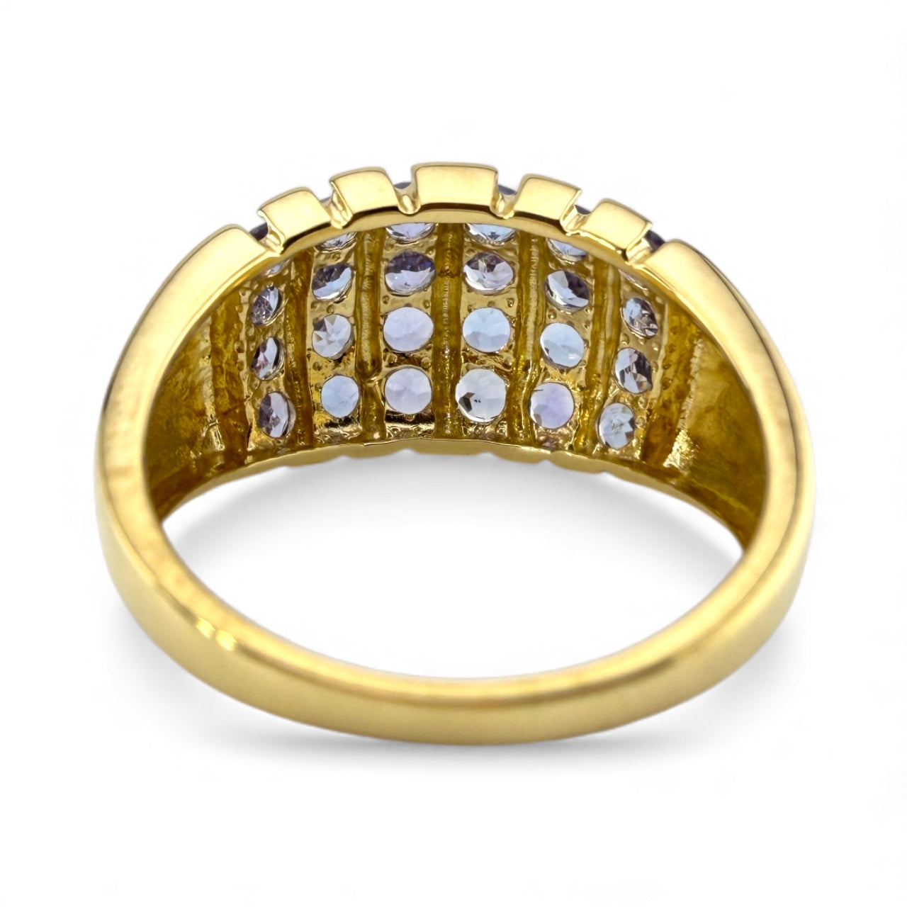 Yellow 10K Multi-Tanzanite Ring