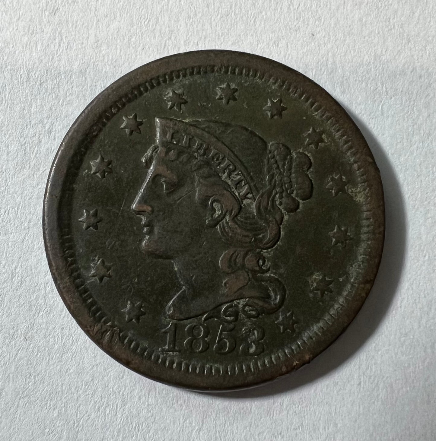 1853 Large Cent VF-35