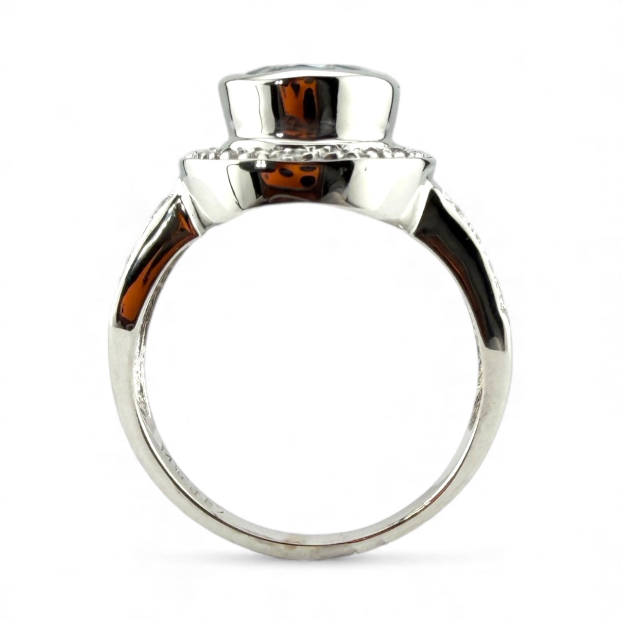 White 14K Aquamarine .17CTW Diamond Ring