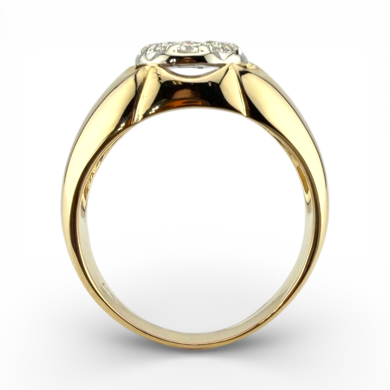 Yellow 14K .50CTW Diamond Cluster Ring