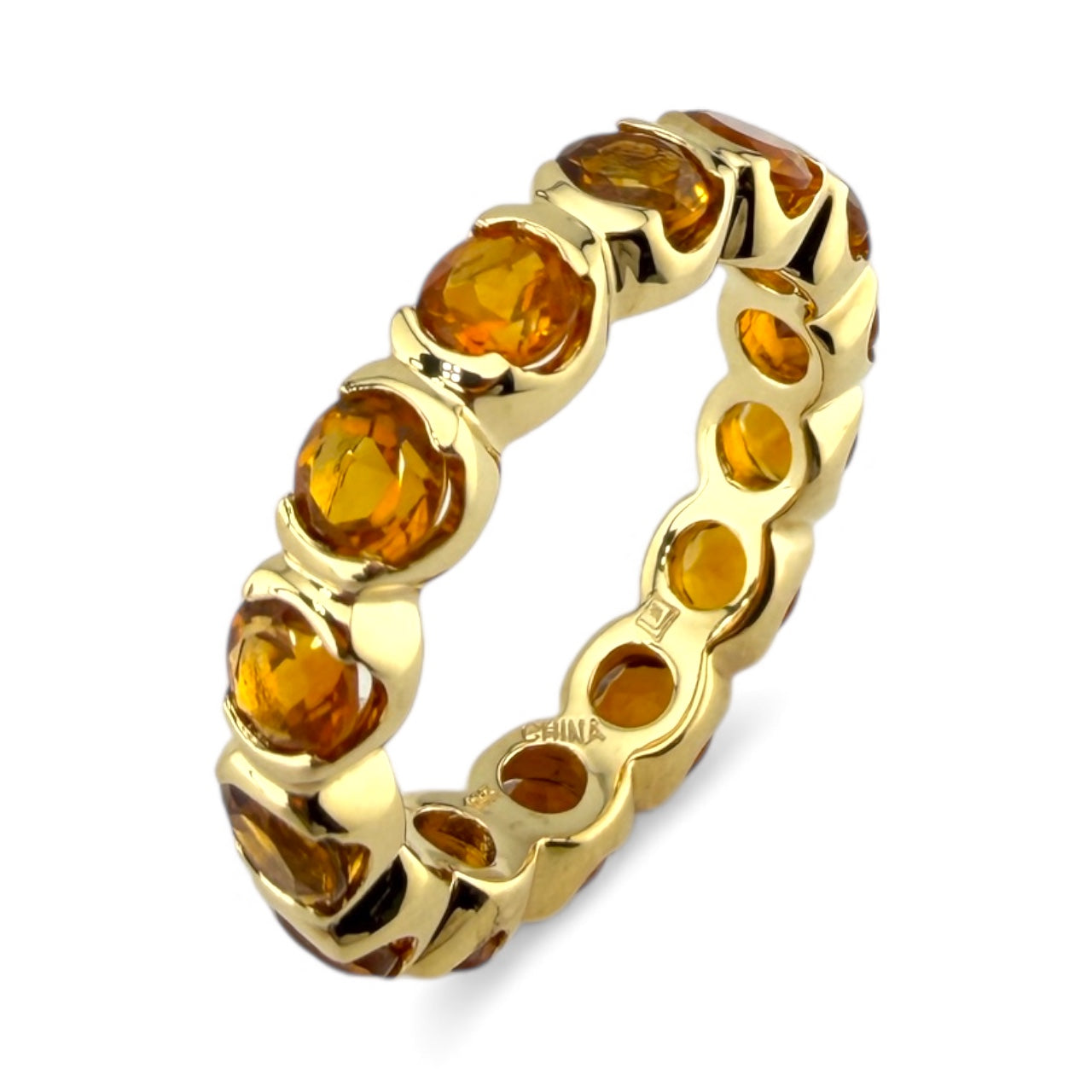 Yellow 14K Eternity Citrine Ring