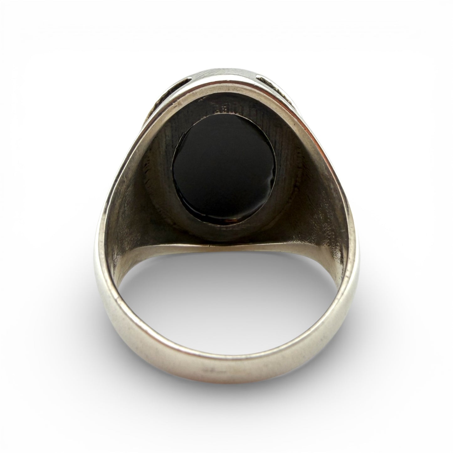 Sterling Silver Onyx Anchor Ring