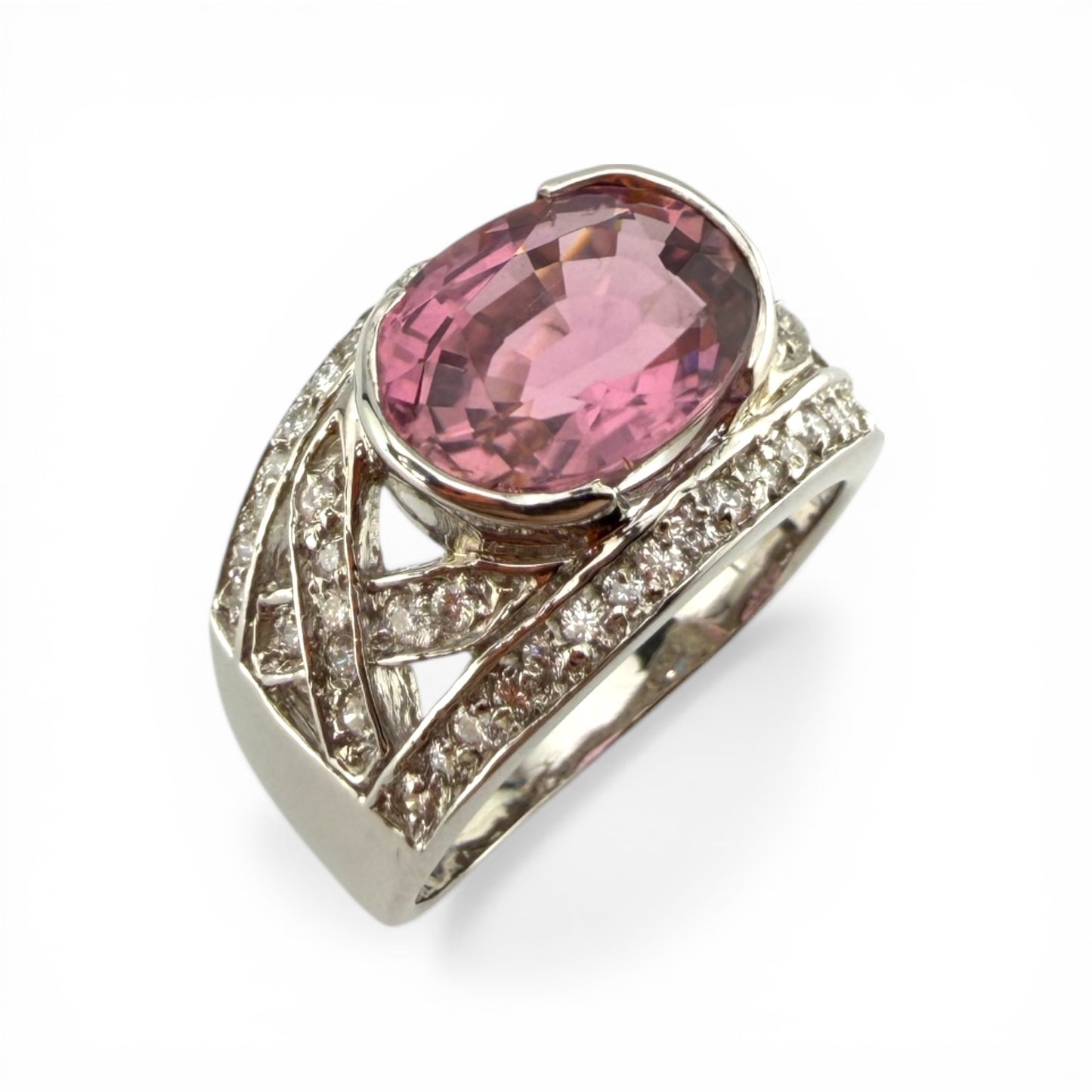 W18K Tourmaline & .50CTW Diamond Ring